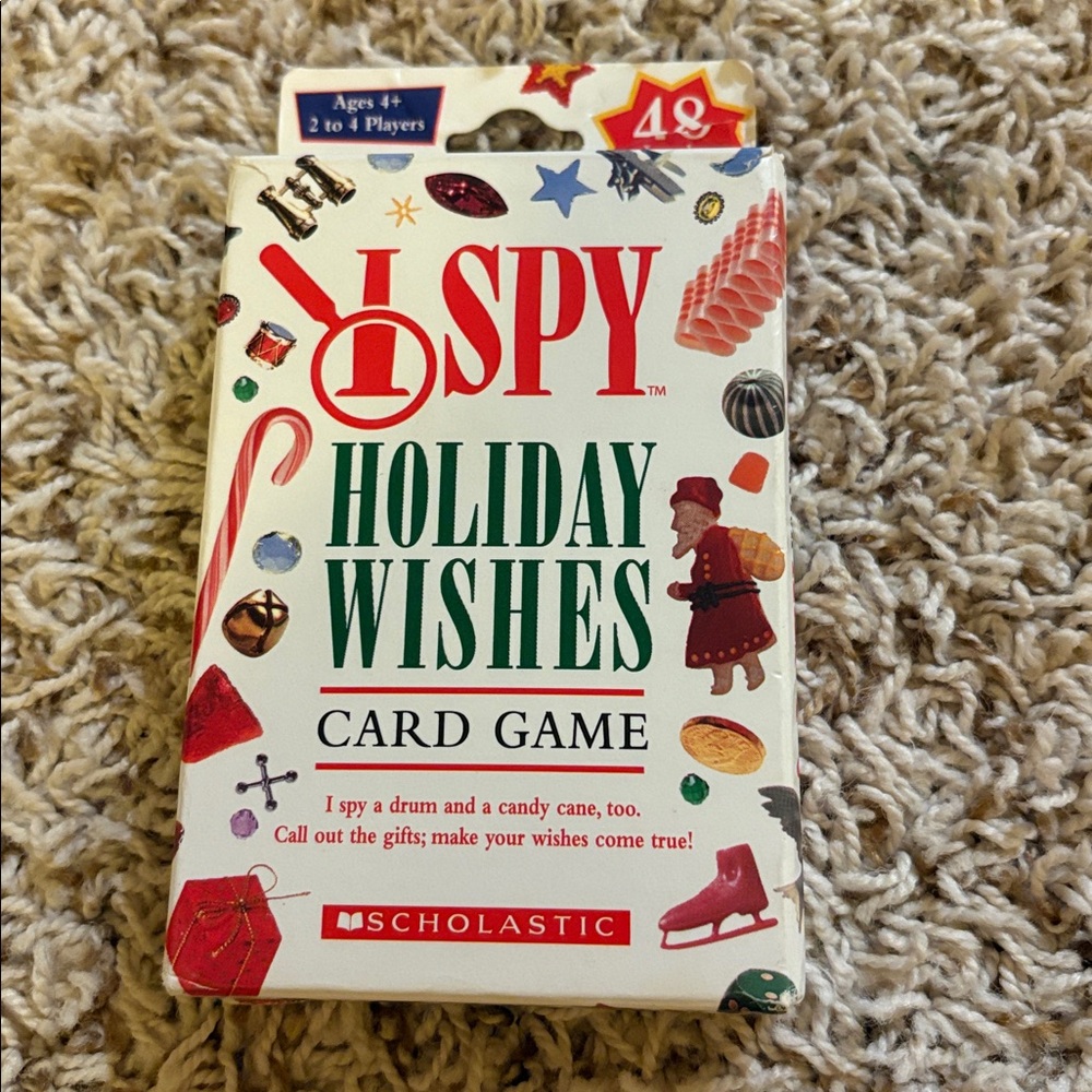 I SPY Holiday Wishes Card Game Family Kids 2006 Scholastic 48 Jumbo Cards